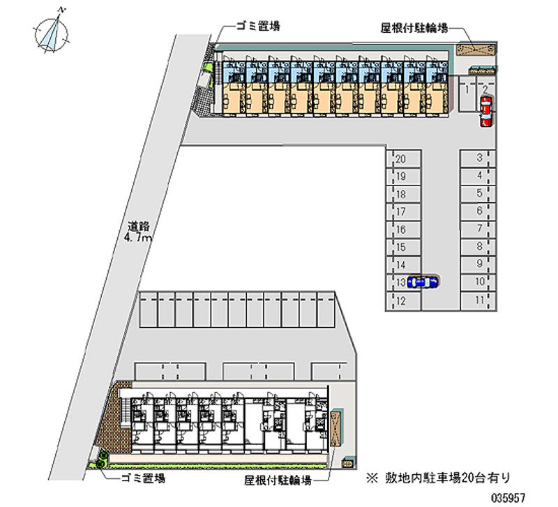 レオパレス向山Ⅰ 月極駐車場