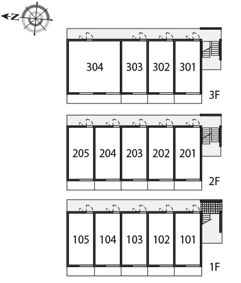 レオパレスオークザック 間取配置図
