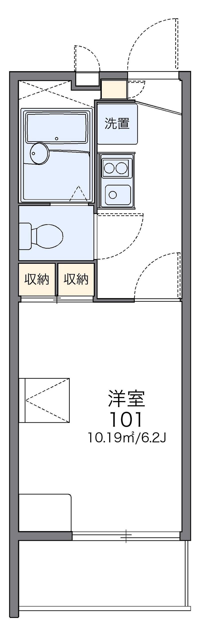 レオパレスサンハマチ 間取図