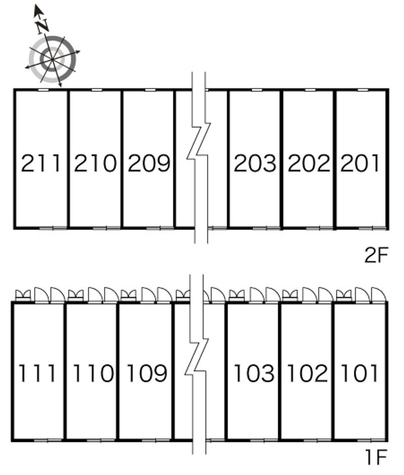 レオパレスＷｅｓｔＣｏｕｒｔⅠ 間取配置図