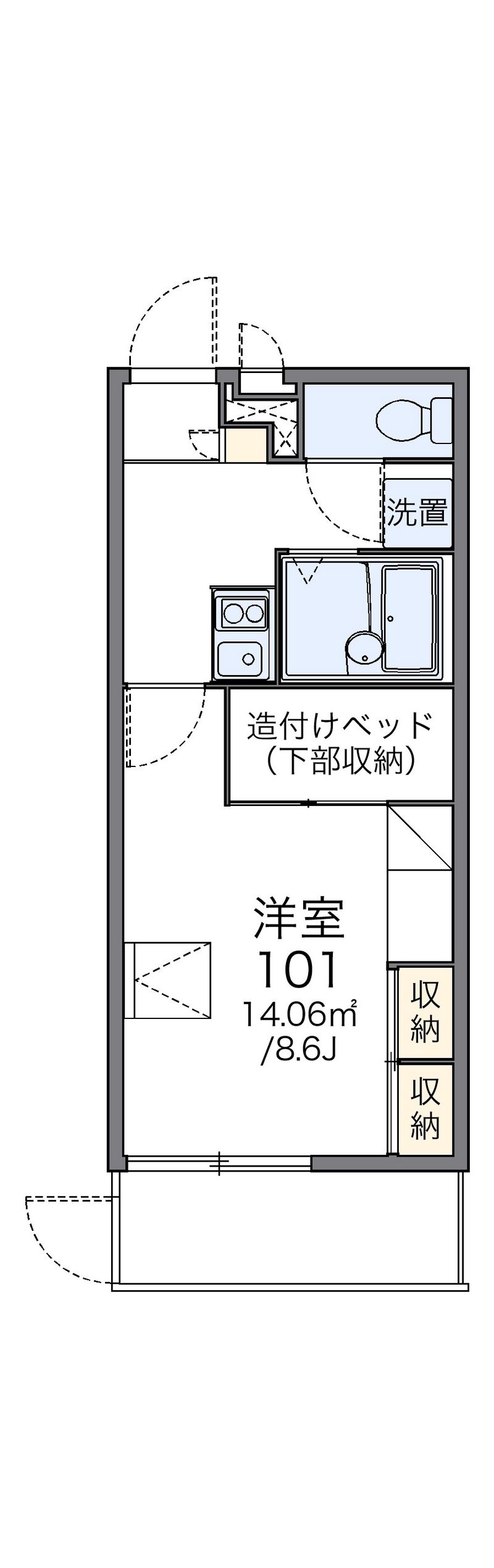 レオパレスラルマン　福岡町 間取図