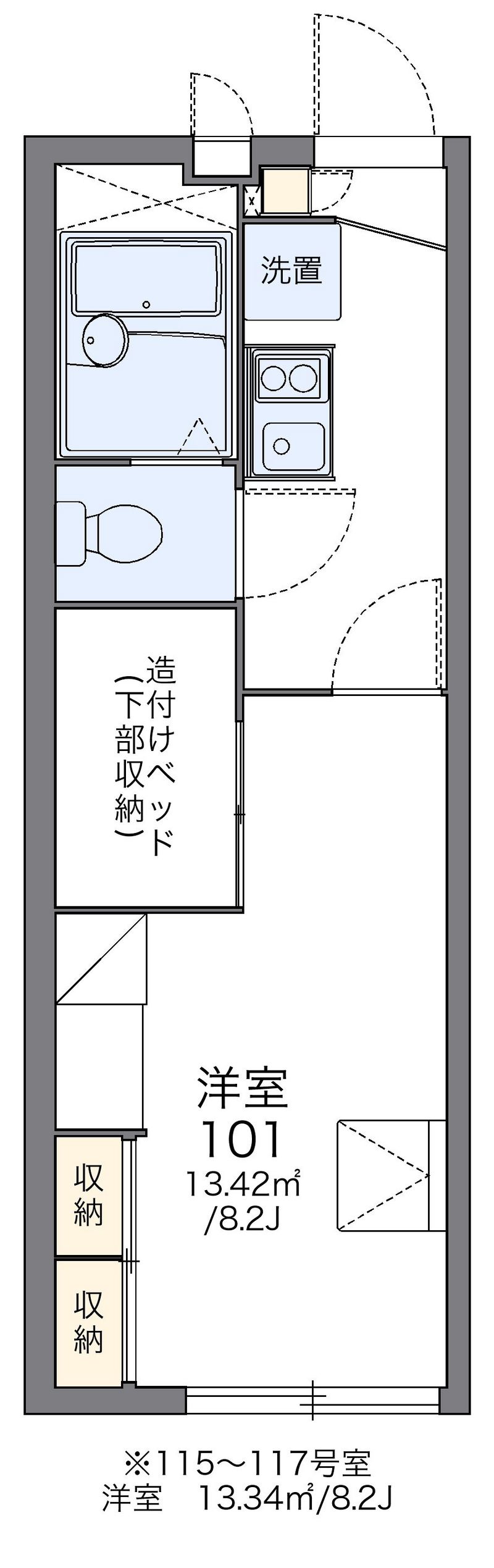 レオパレス花咲の丘Ⅱ 間取図