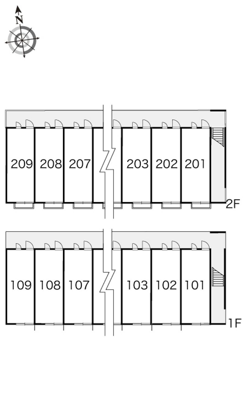 レオパレスおおやぶ２ 間取り配置図