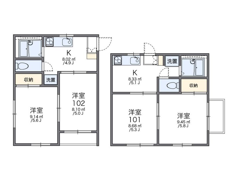 レオパレスアムール 間取図
