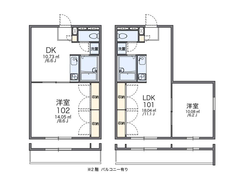 レオパレス向日葵弐番館 間取図