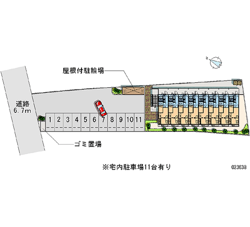 レオパレスウララ 月極駐車場