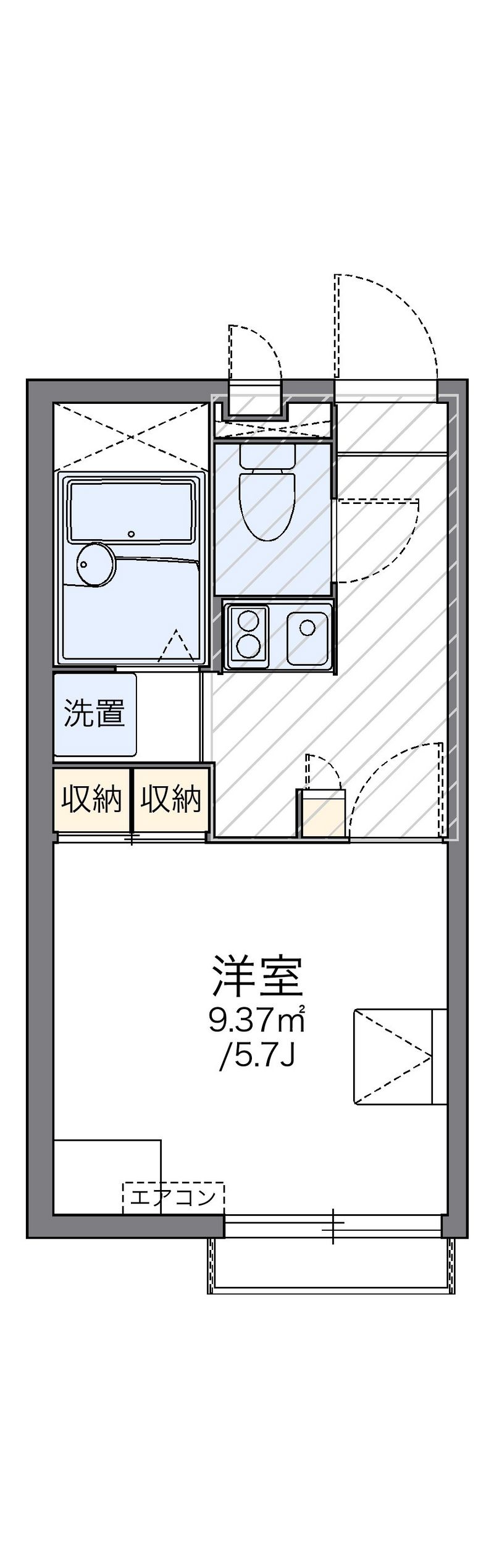 レオパレスエメラルドグリーン 間取り