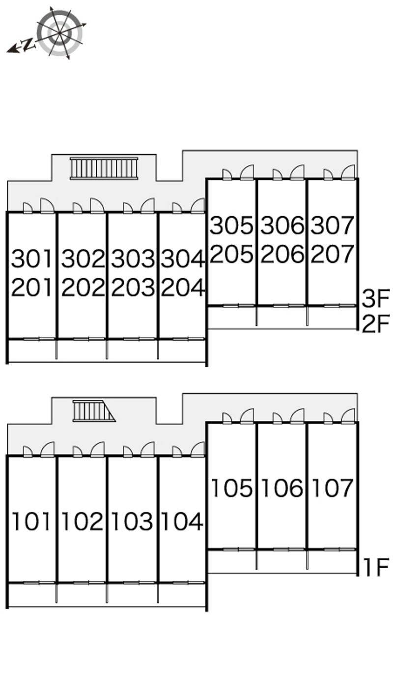 レオパレスひばり第一 間取り配置図