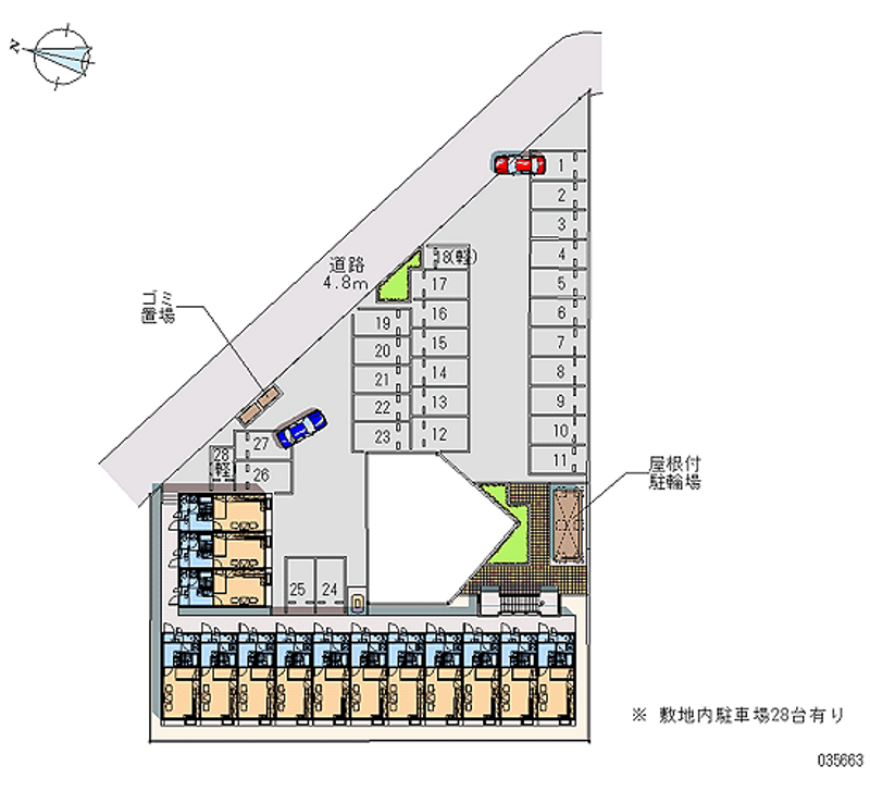 レオパレスリバティⅡ 月極駐車場