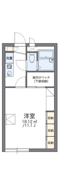 レオパレスサニープレイＢ 間取り図