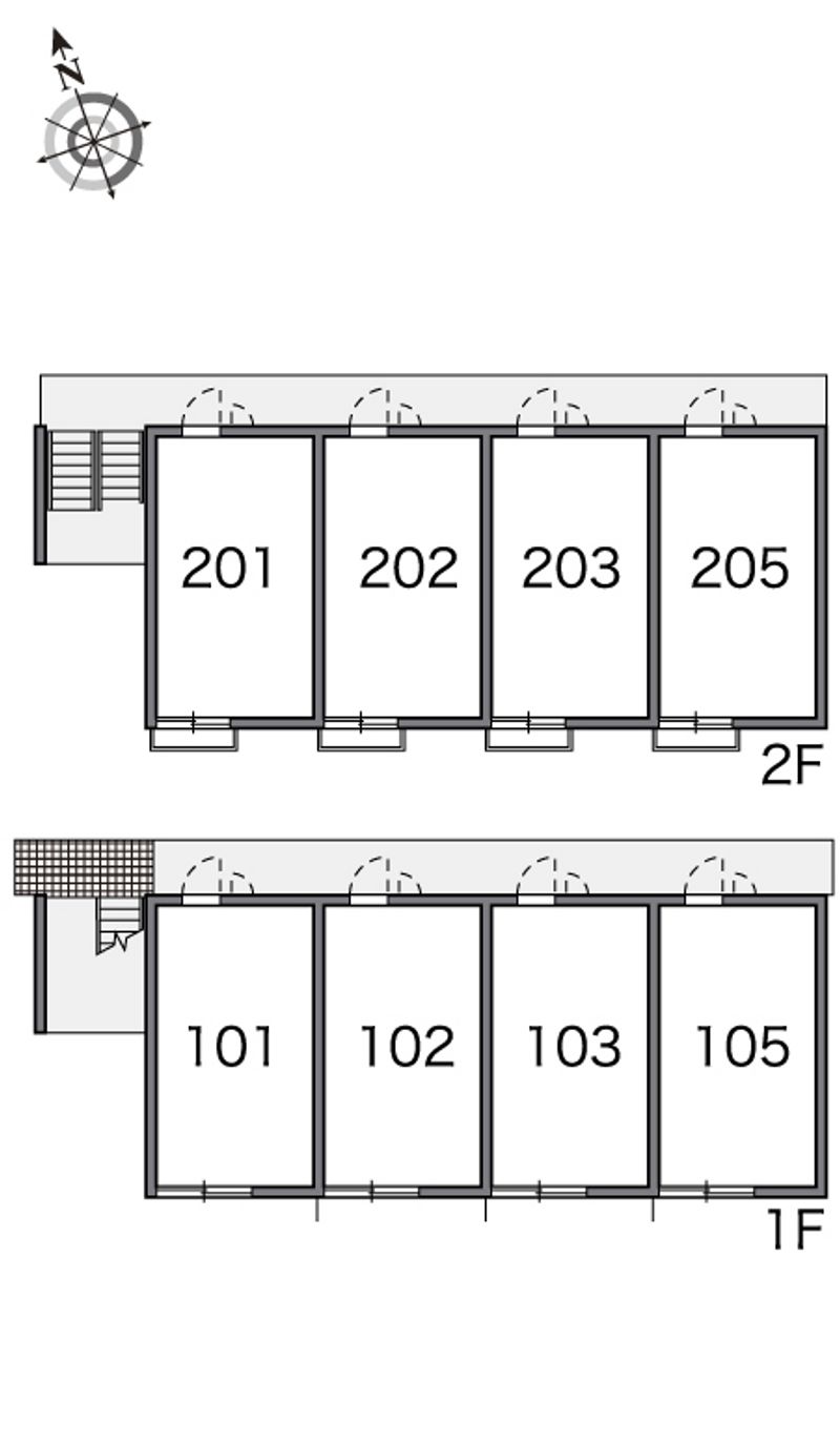 レオパレスあかほり宿 間取り配置図