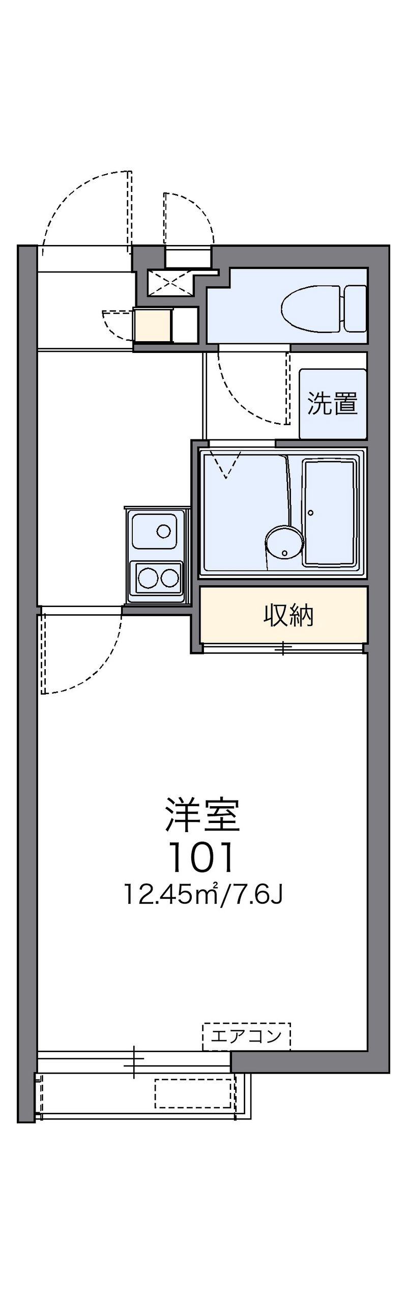 レオパレスコタン　Ｕ 間取図