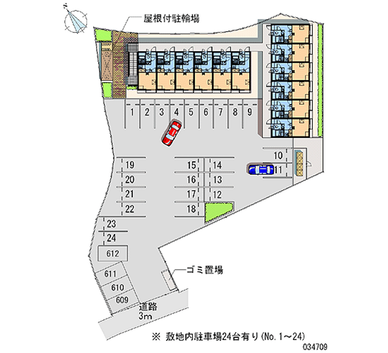 レオパレス津山口 月極駐車場