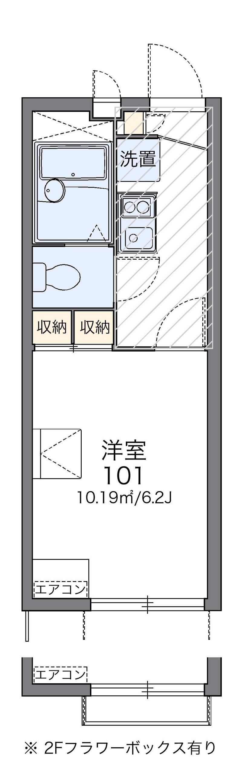 レオパレスシャトーナカジマＣ棟 間取図