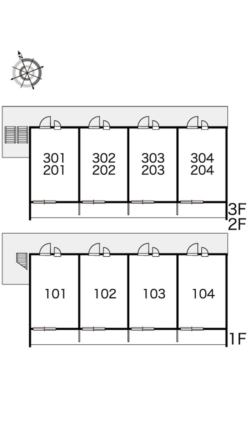 レオパレスオーテスワン 間取配置図