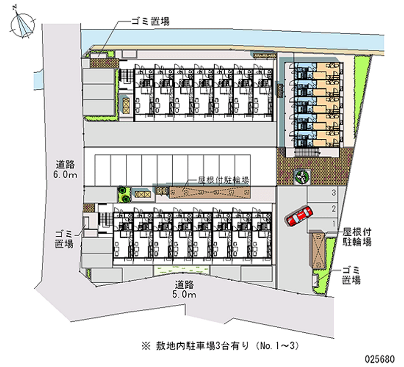 レオパレスアルモニ３番館 月極駐車場