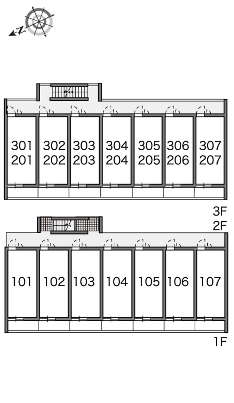 レオパレス城北Ⅱ 間取り配置図