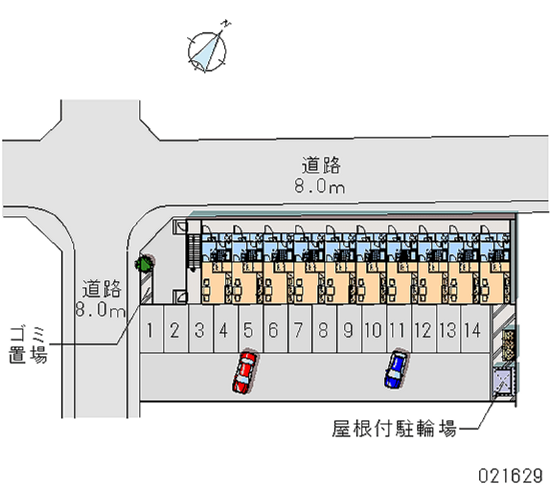 レオパレスツインズＤ 月極駐車場