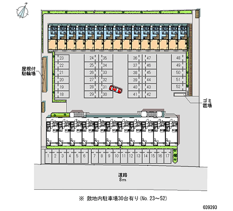 レオパレスノイエジールⅠ 月極駐車場