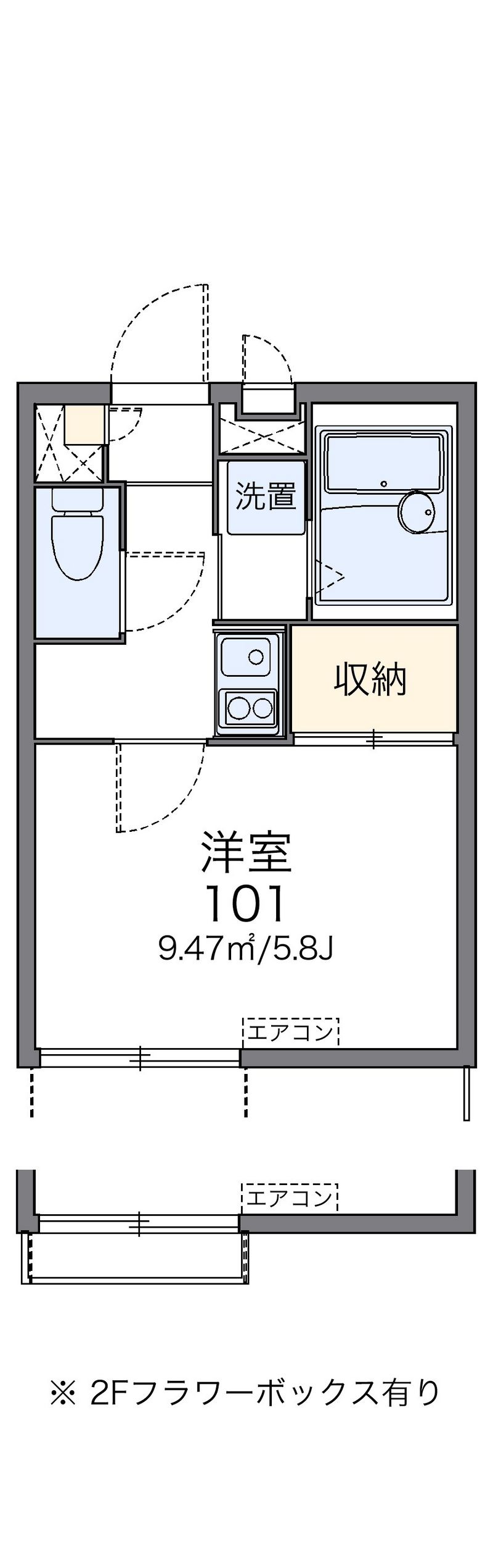 レオパレスライトフィールド 間取図