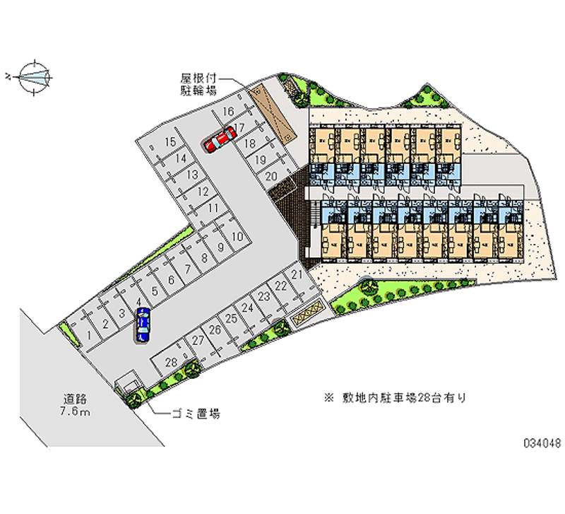 レオパレスリバーサイド五所 月極駐車場