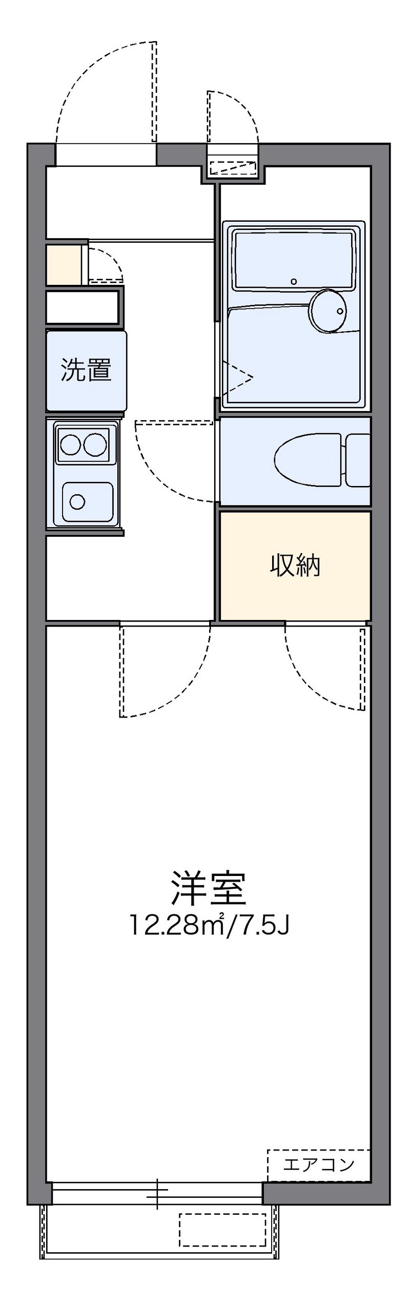レオパレスラ　フロル日明 間取図
