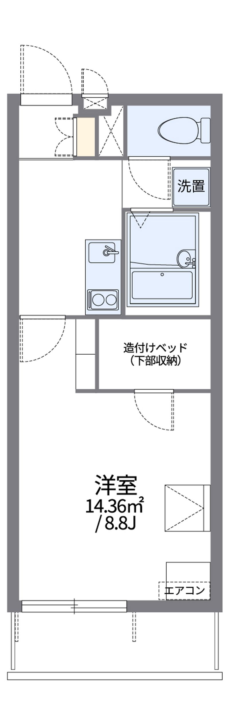 レオパレスソルティ 間取図