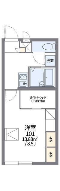 レオパレス天神 間取り図