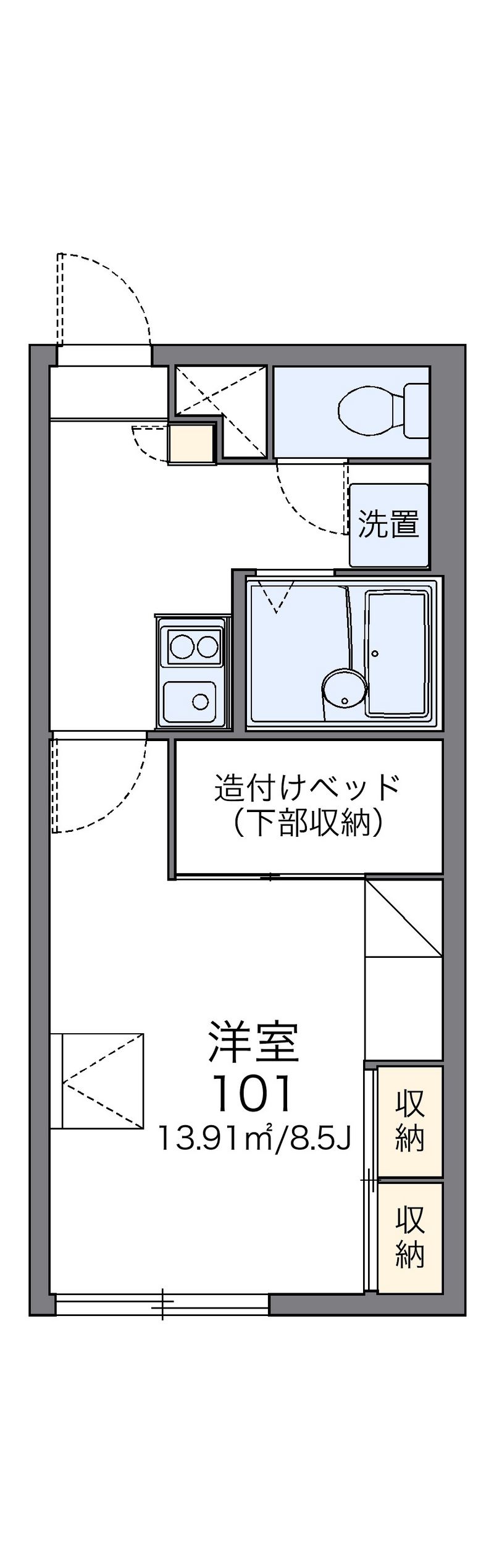 レオパレス若草 間取図