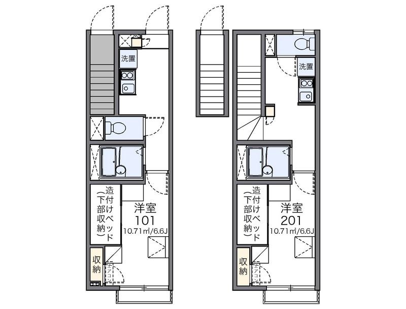 レオパレス谷中　髙野荘 間取図