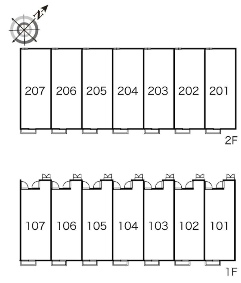 レオパレスサントエール富士塚 間取配置図