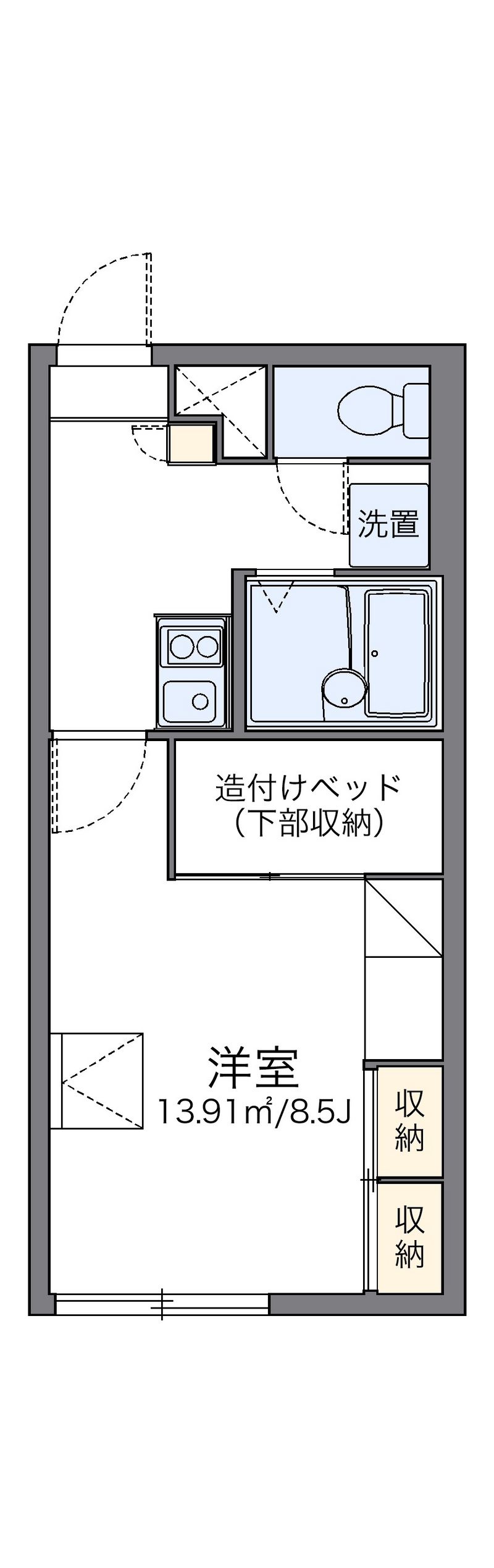 レオパレス若草 間取図