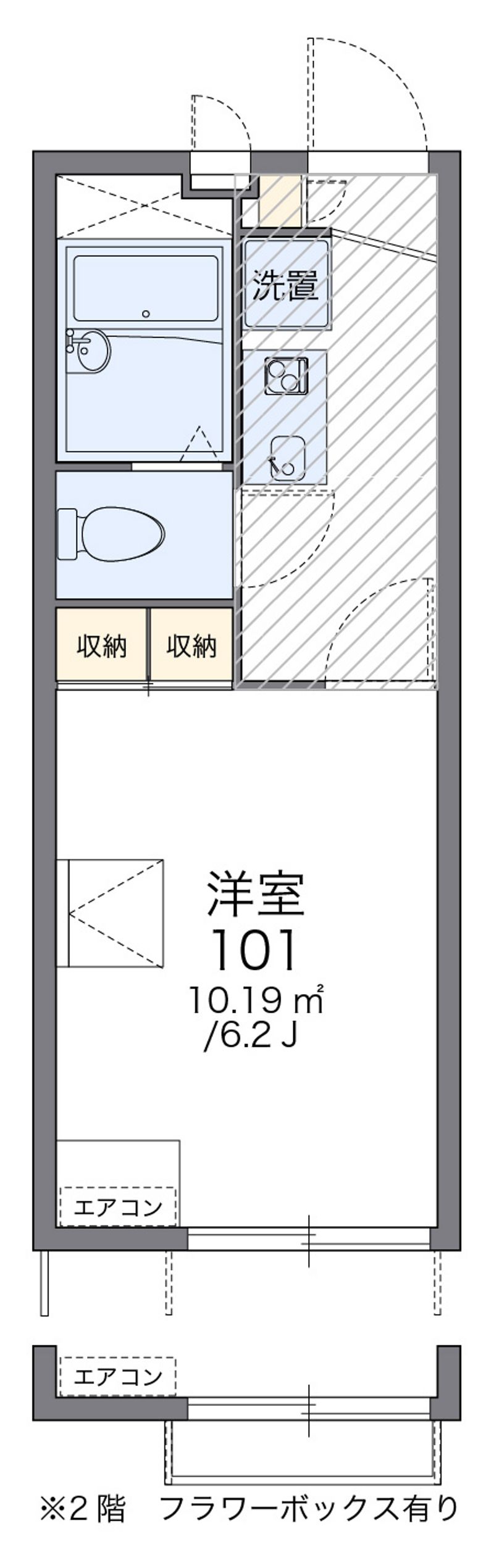 レオパレス野崎通Ａ 間取図