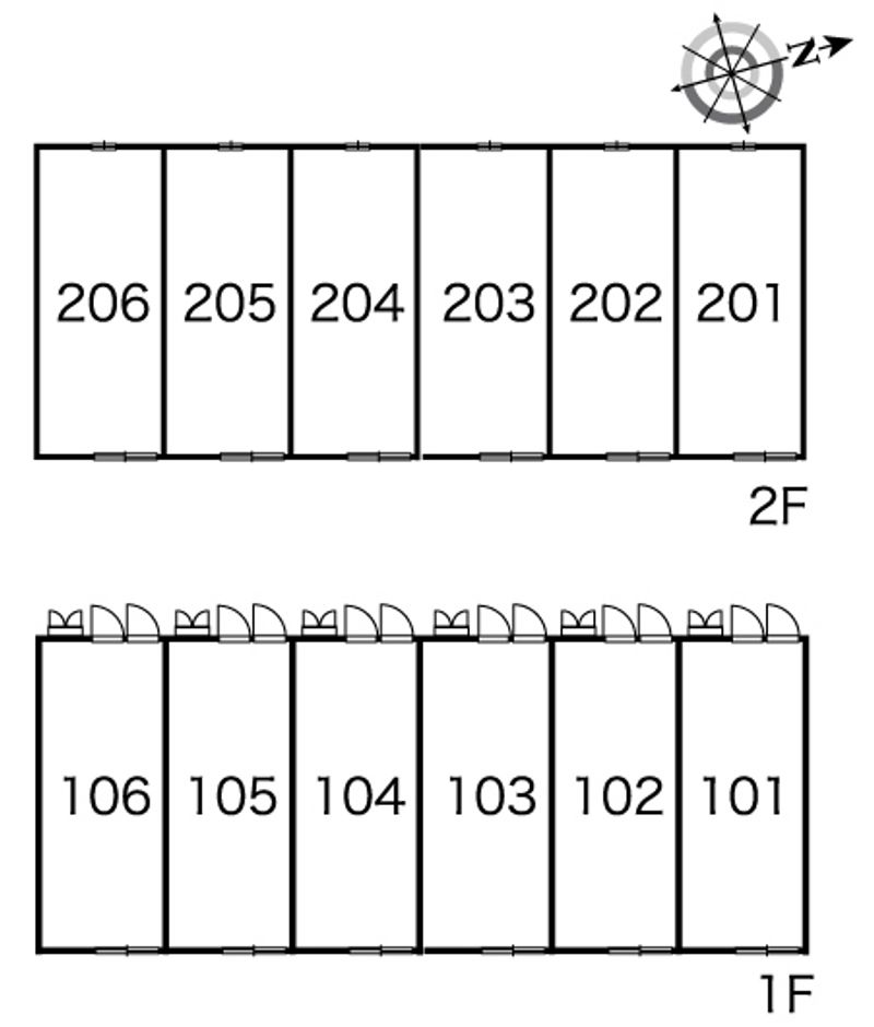 レオパレスハナミズキ 間取配置図