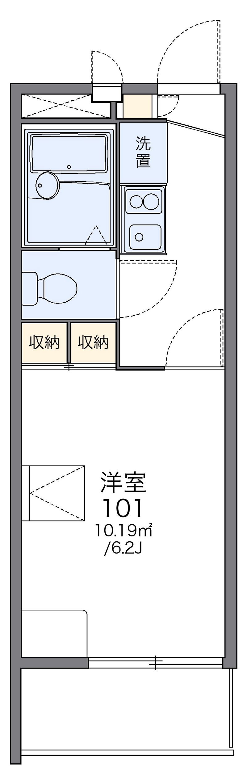 レオパレスフルール竹ノ下 間取図