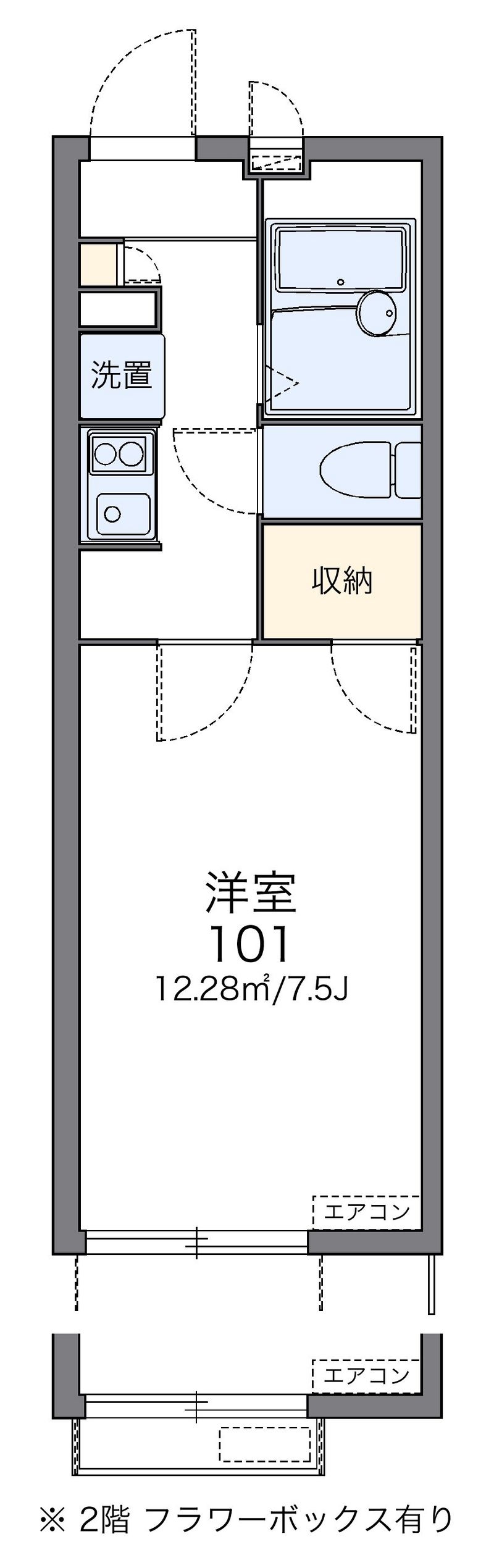 レオパレスラ　フロル日明 間取図