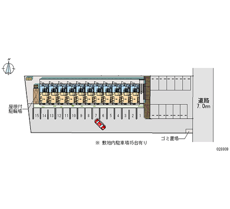 レオパレストリノステュディオ 月極駐車場