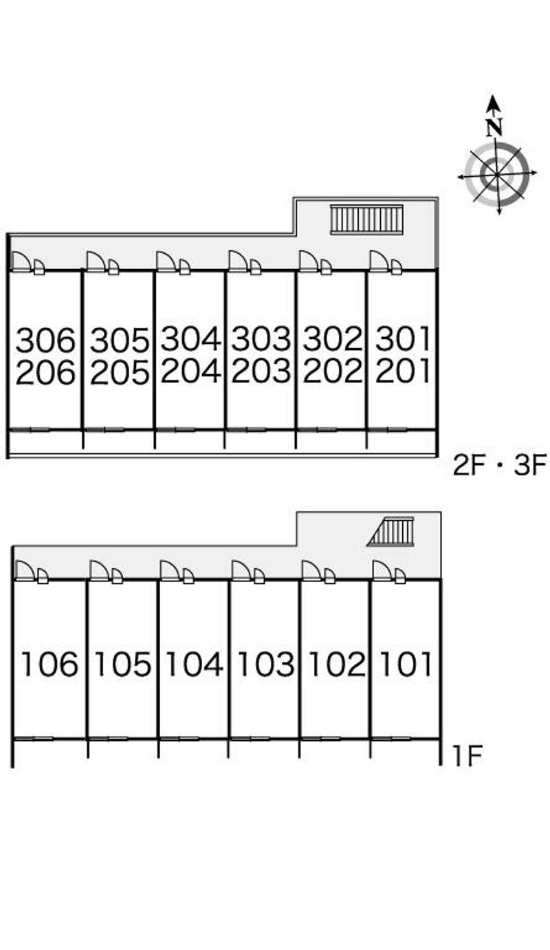 レオパレスハンビー北谷 間取り配置図