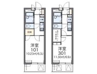レオパレスプレステージ草加 間取り図
