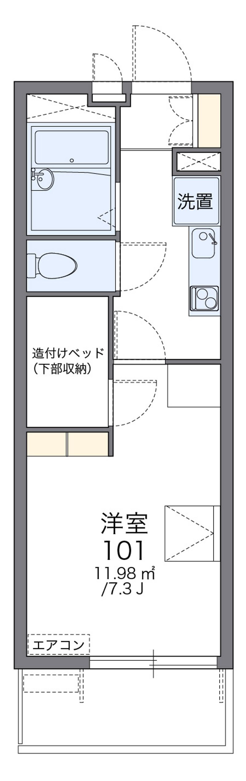 レオパレス笈瀬 間取図