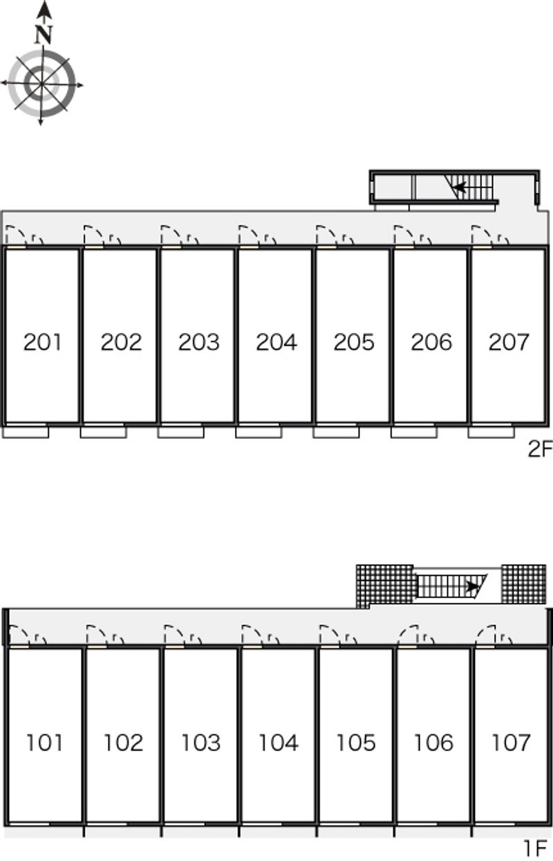 レオパレスあすなろ　２号 間取配置図