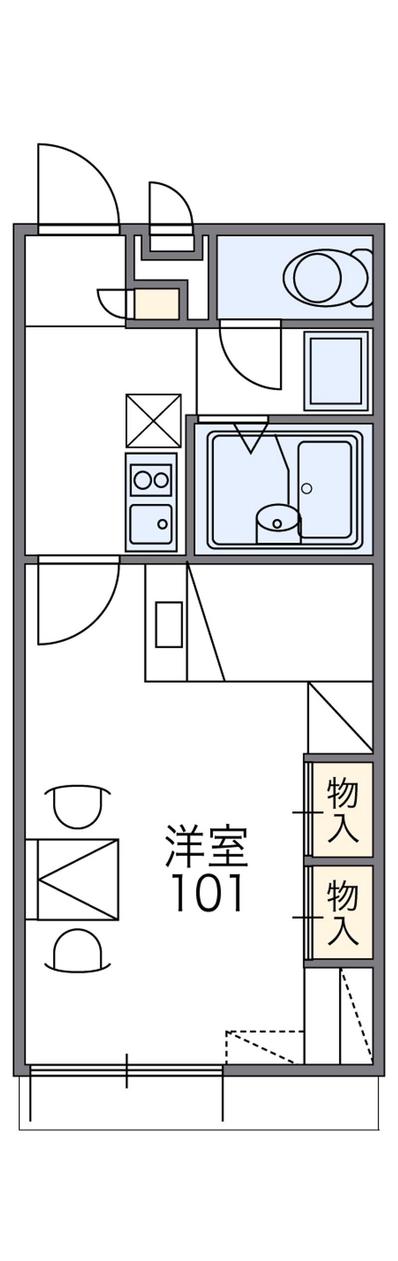 レオパレスマロンモーレー 間取図