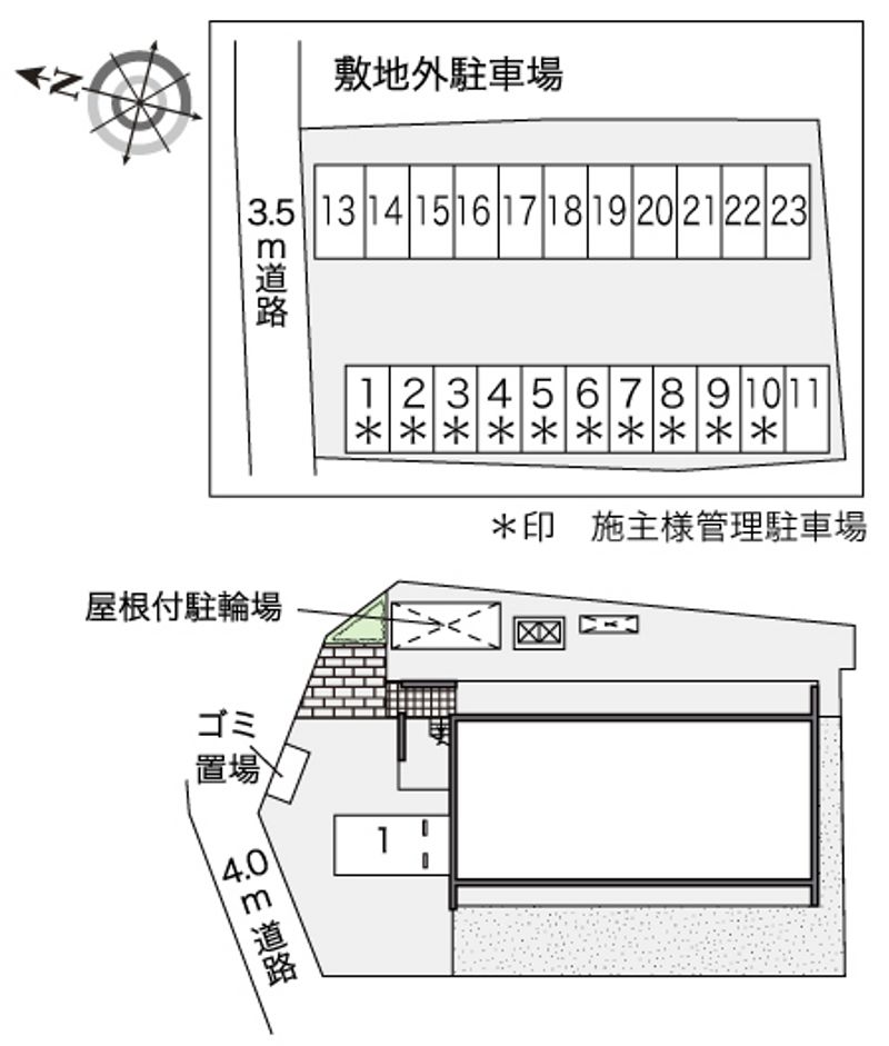 レオパレスミツハウス　ペンタ 配置図