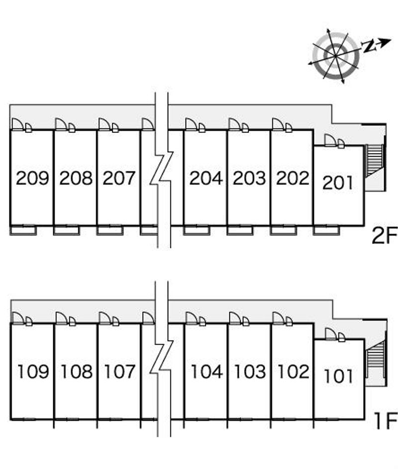 レオパレスつきのき 間取配置図