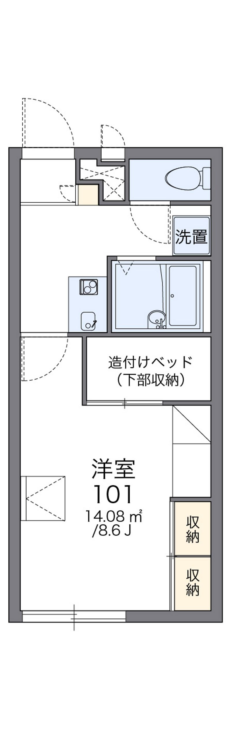 レオパレス神ヶ辻中 間取図