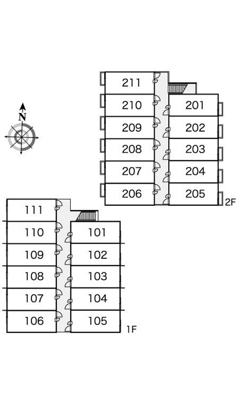 レオパレスグリーンパルのいちⅡ 間取配置図