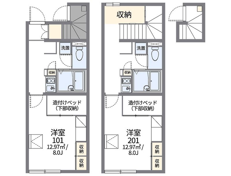レオパレスロックコート 間取図