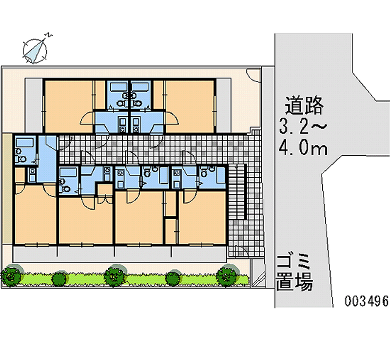 レオパレス佃 区画図