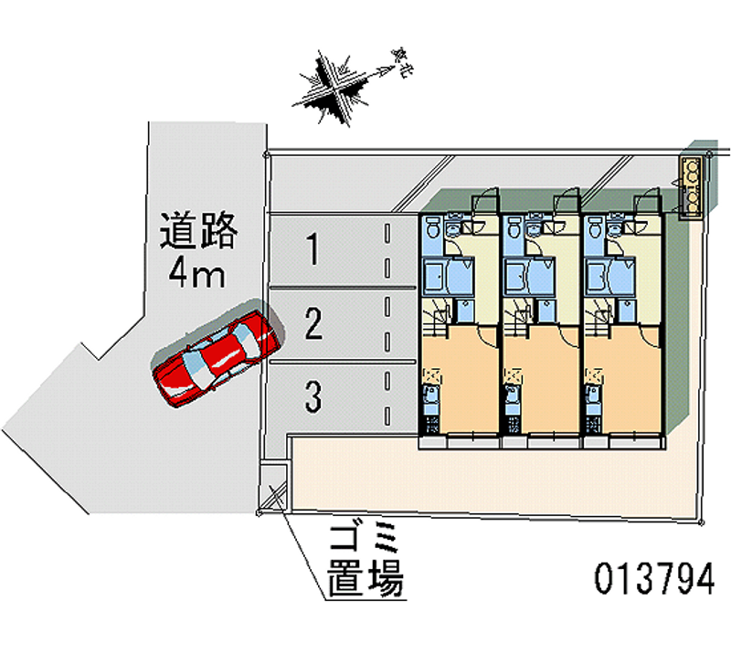 レオパレスフローラ海神 月極駐車場