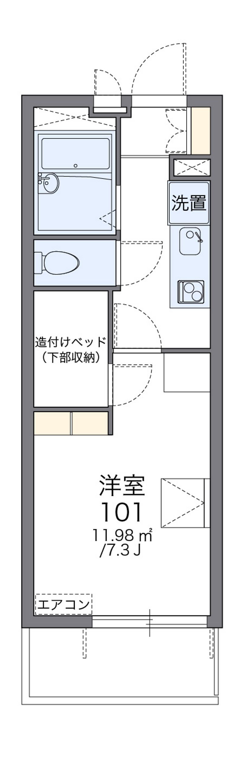 レオパレスグリチネⅡ 間取図